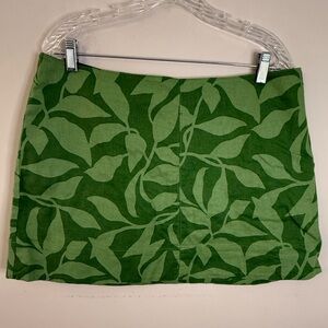 Banana Republic Factory tropical floral linen blend mini skirt Plus SZ 16P